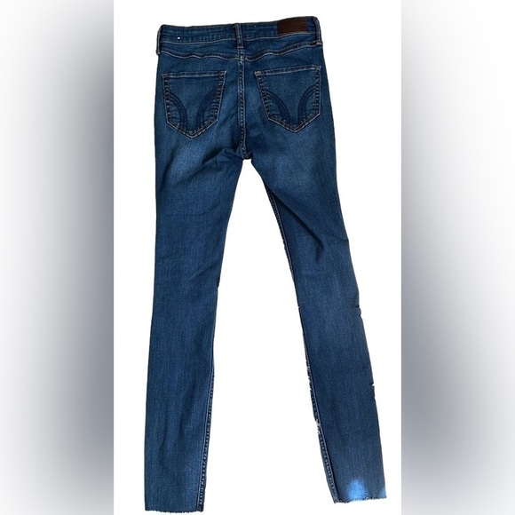 HOLLISTER High Rise Super Skinny Distressed Raw Hem Jeans, Size W24/L28, GUC. - Picture 9 of 10